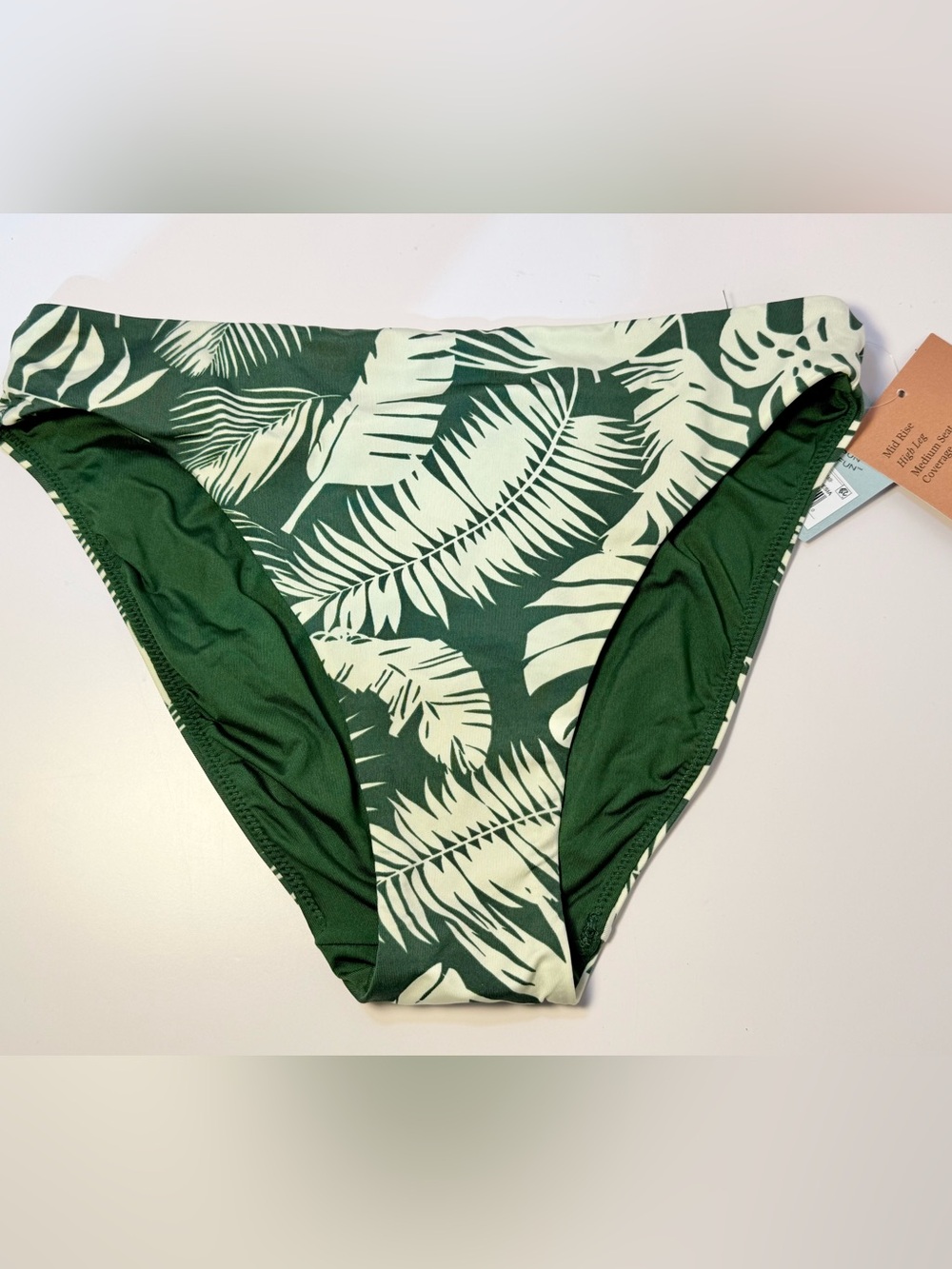 Shade & Shore Women's Reversible Mid- Rise High leg Med Coverage Hipster Bikini